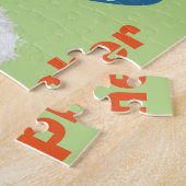 Pasen Bunny Decorated Eggs personaliseert NAAM Legpuzzel (Zijkant)