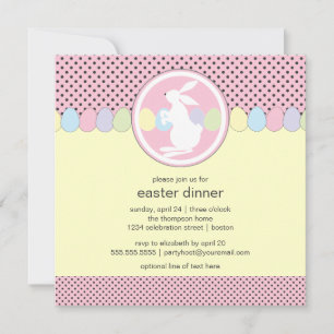 Pasen Bunny Dinner of Brunch Invitation Kaart