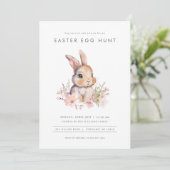 Pasen Bunny Easter Egg Hunt Invitation Party Kaart (Staand voorkant)