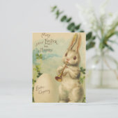 Pasen Bunny Egg Four Leaf Clover Trumpet Feestdagenkaart (Staand voorkant)