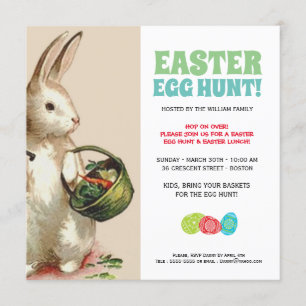 Pasen Bunny Egg Hunt & Brunch Uitnodiging