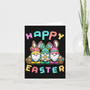 Pasen Bunny Egg Hunting Gnome Happy Easter Kaart
