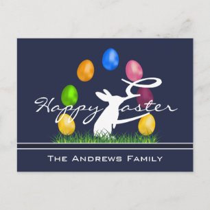 Pasen Bunny en Eieren gepersonaliseerd Briefkaart