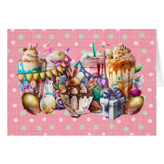 Pasen Bunny Fancy koffie-Drinken (Voorkant Horizontaal)