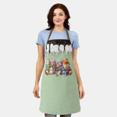 Pasen Bunny Fancy koffie-Drinken Schort (Gedragen)