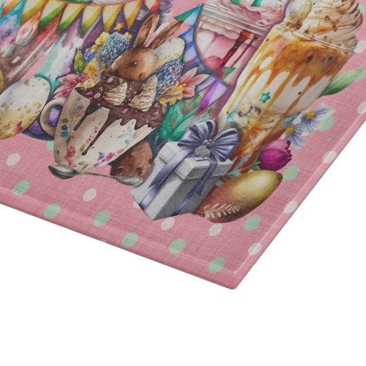 Pasen Bunny Fancy koffie-Drinken Snijplank (Hoek)