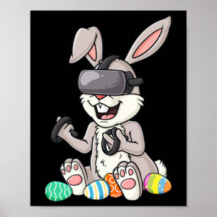 Pasen Bunny Gamer Leuke Eieren Gaming Peuter Jonge Poster