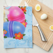 Pasen Bunny-handdoek Theedoek (Quarter Fold)