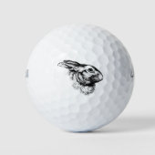 Pasen Bunny Hare Rabbit  Illustratie Golfballen (Voorkant)