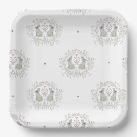 Pasen Bunny II Papieren Bordje (Voorkant)