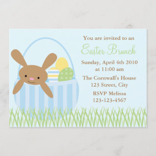 Pasen Bunny in een mandje Kaart