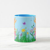 Pasen Bunny in roze lentesbloemen Gift Mok (Midden)