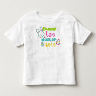 Pasen, Bunny Kisses Easter Wishes, Paaseieren Kinder Shirts