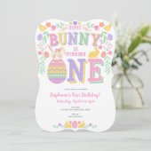 Pasen, Bunny, Meisje 1st, Lente Dag Kaart (Staand voorkant)