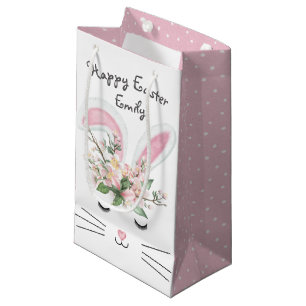 Pasen Bunny met bloemen Klein Cadeauzakje