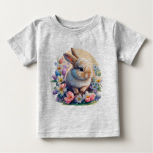 Pasen Bunny met bloemen, lente Bunny-dag