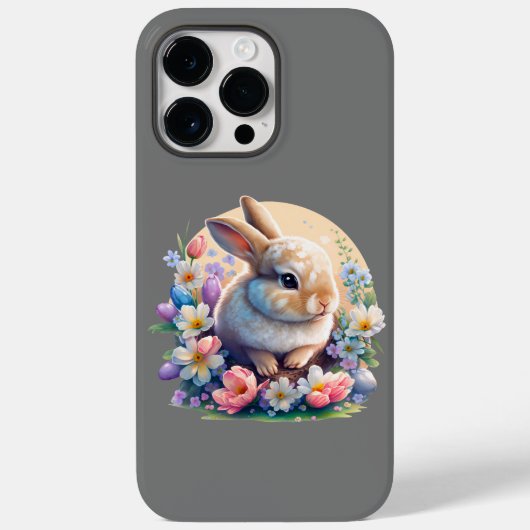 Pasen Bunny met bloemen, lente Bunny-dag Case-Mate iPhone Case (Achterkant)