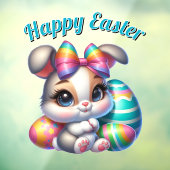 Pasen Bunny met kleurrijke eieren Raamsticker (Vel 3)