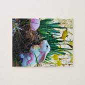 Pasen Bunny met roze ei Legpuzzel (Horizontaal)