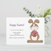 Pasen Bunny met roze eieren Kaart (Staand voorkant)