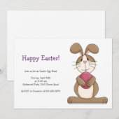 Pasen Bunny met roze eieren Kaart (Voorkant / Achterkant)