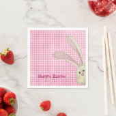Pasen Bunny op Roze Gingham Servet (Insitu)