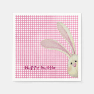 Pasen Bunny op Roze Gingham Servet