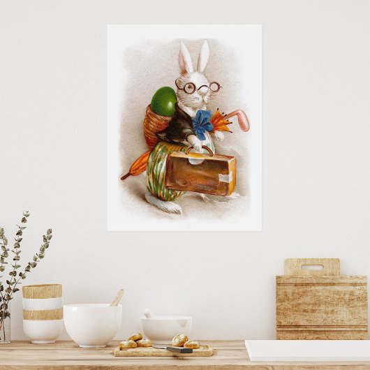 Pasen Bunny op Tour Poster (Keuken)