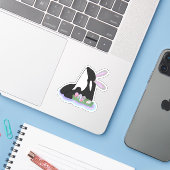 Pasen Bunny Orca Sticker (Laptop met iPhone)