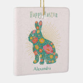 Pasen Bunny pasta Aangepaste Floral Keramisch Ornament (Rechts)
