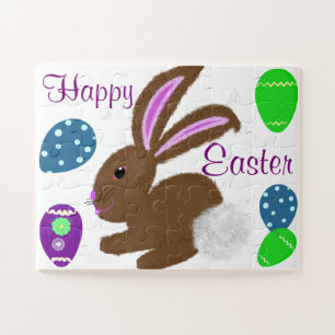 Pasen Bunny Rabbit Decorated Eggs Legpuzzel