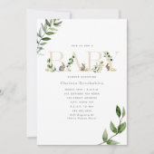 Pasen Bunny Rabbit Eggs Eucalyptus Neutraal Baby Kaart (Voorkant)