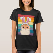 Pasen Bunny Retro stijlkaart met konijn E T-shirt (Voorkant)