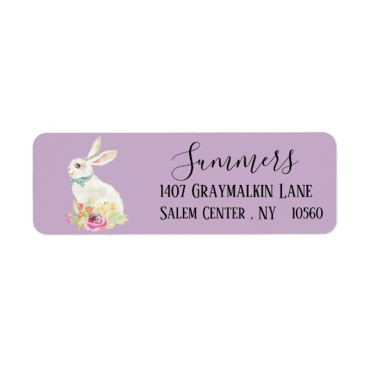 Pasen Bunny Script-adres Etiket (Voorkant)
