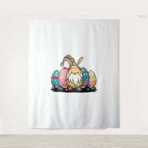 Pasen Bunny Spring Cute Gnome Easter Egg Hunting Wandkleed