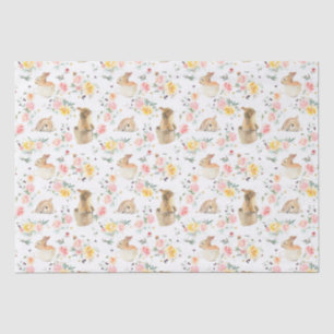 Pasen Bunny Spring Floral Tissuepapier