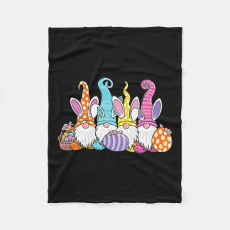 Pasen Bunny Spring Gnome Easter Egg Hunting and B Fleece Deken