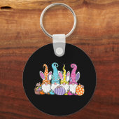 Pasen Bunny Spring Gnome Easter Egg Hunting and B Sleutelhanger (Voorkant)