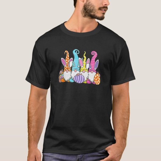 Pasen Bunny Spring Gnome Easter Egg Hunting and B T-shirt (Voorkant)
