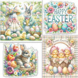 Pasen Bunny Springtime Vakantie Vrolijk Plezier Sticker