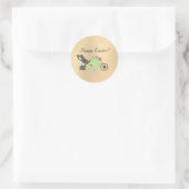 Pasen Bunny w Wheelbarrow Ronde Sticker (Tas)