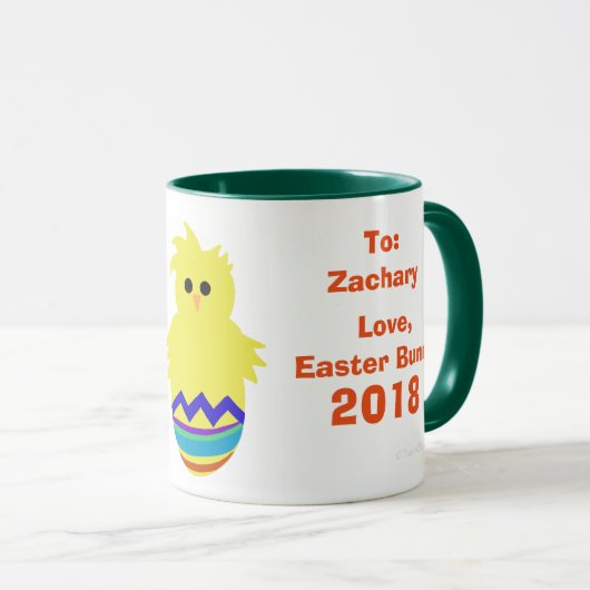 Pasen Bunny Yellow Chick Eggs Keepsake Mok (Voorkant rechts)