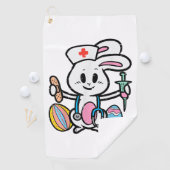 Pasen Bunny Zurse Stethoscope Cute Rabbit Scrub Golfhanddoek (Insitu)