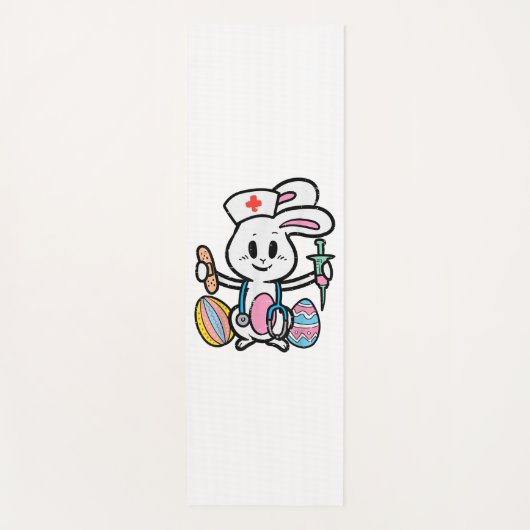 Pasen Bunny Zurse Stethoscope Cute Rabbit Scrub Yogamat (Voorkant)