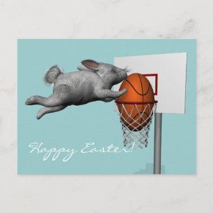 Pasen Bunny's perfecte slam-dunk Feestdagenkaart