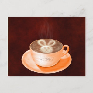 Pasen Cappuccino Art Bunny Briefkaart