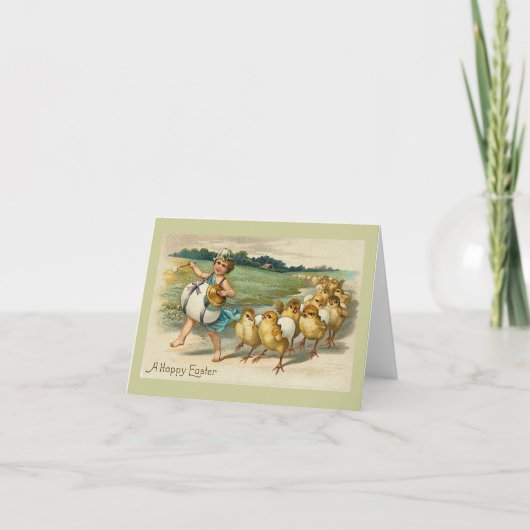 Pasen Chick Parade  Feestdagen Kaart (Voorkant)