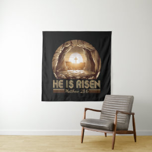 Pasen christelijk Hij is opgestaan Jezus  Wandkleed