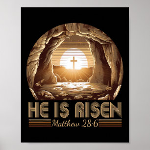 Pasen Christelijk Hij Is Opgewekt Jezus Leeg Graf Poster
