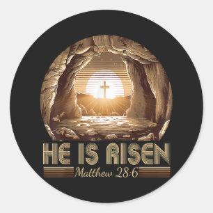 Pasen christen Hij is opgestaan Jezus Ronde Sticker